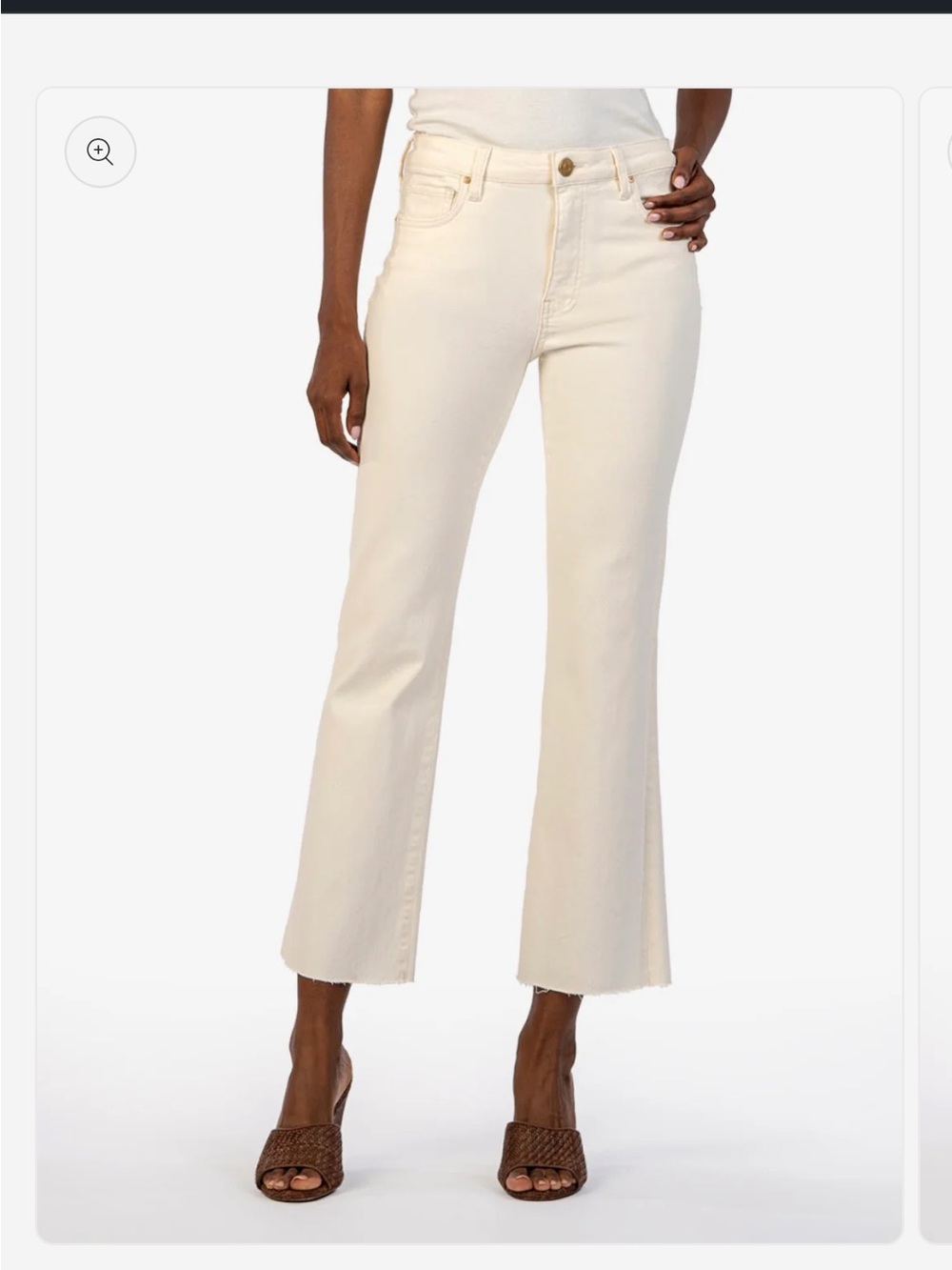 Kut from the Kloth Cream Cropped Flare Jeans